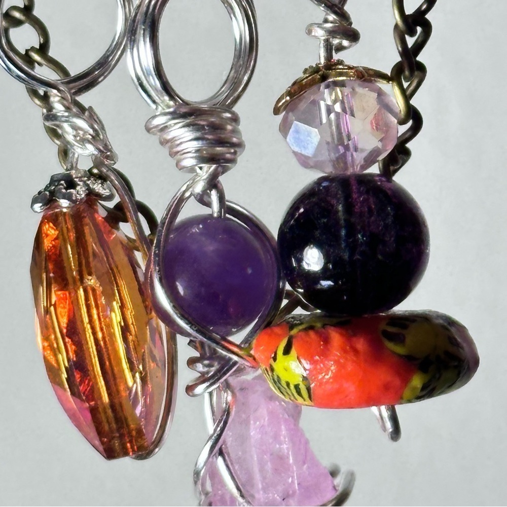 Brooch Pin Hand Crafted | Glass Beaded |  Artisan Multicolor Wire-Wrapped OOAK